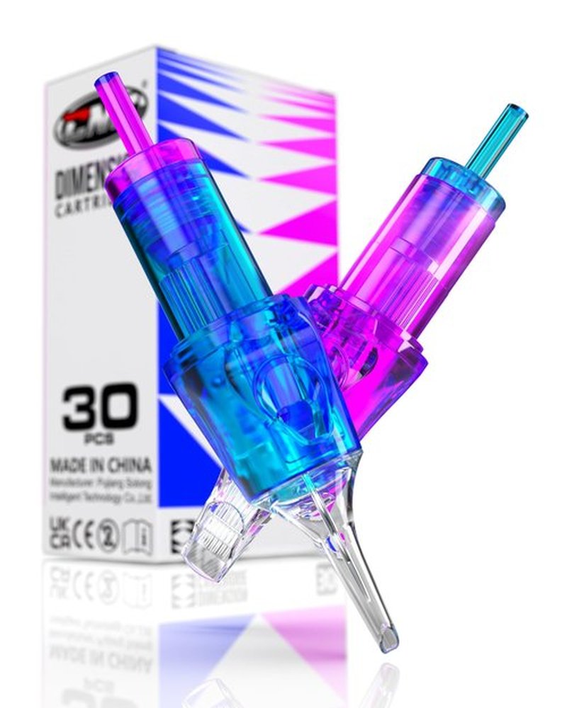 CNC Tattoo Cartridge Needles 30pcs Assorted Needle Cartridges #10 Bugpin Round Liner 3RL 5RL 7RL 9RL Round Magnum 7RM 15RM Mixed for Tattooing Supplies EN04B-30KIT-B