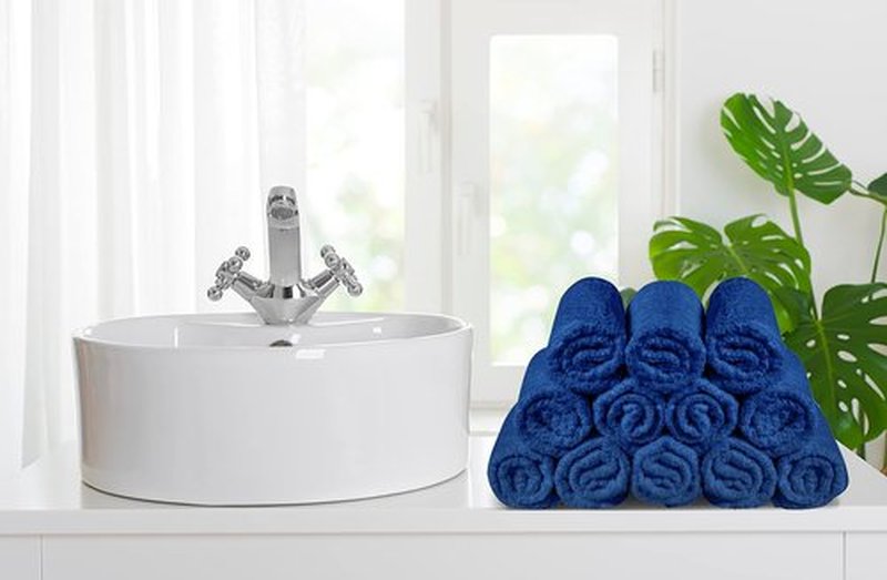 Softolle 100% Cotton Ring Spun Wash Cloths – Bulk Pack of Washcloths – 12x12 Inches – Wash Cloth for Face, Highly Absorbent, Soft and Face Towels (Royal Blue, 24 Pack)