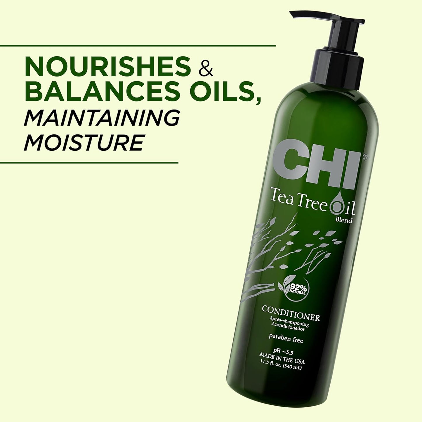 CHI Tea Tree Oil Shampoo, Strengthening Shampoo For Gently Cleansing Hair & Removing Impurities, Sulfate, Paraben, & Cruelty-Free, 25 Oz