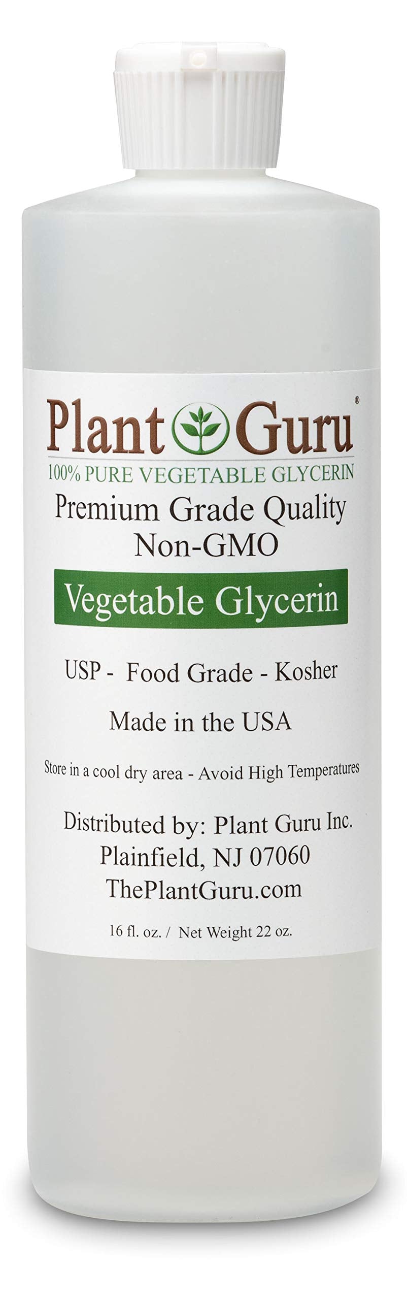 Vegetable Glycerine/Glycerin 16 oz. USP Food Grade Kosher - Great for Skin, Hair, Face, Body, Crafts and DIY Soap Making.