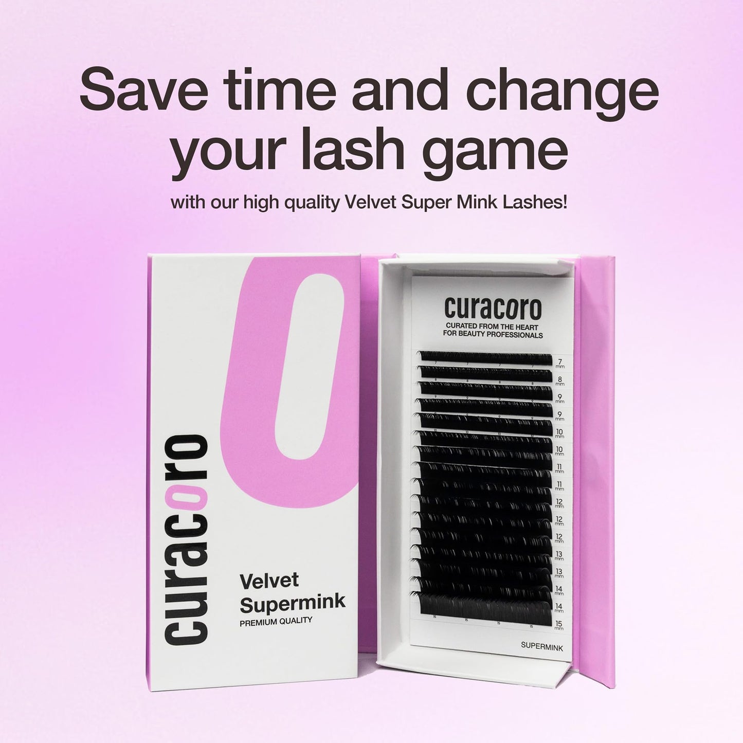 Curacoro Super Mink Lashes Extensions 0.12 CC Curl 15mm