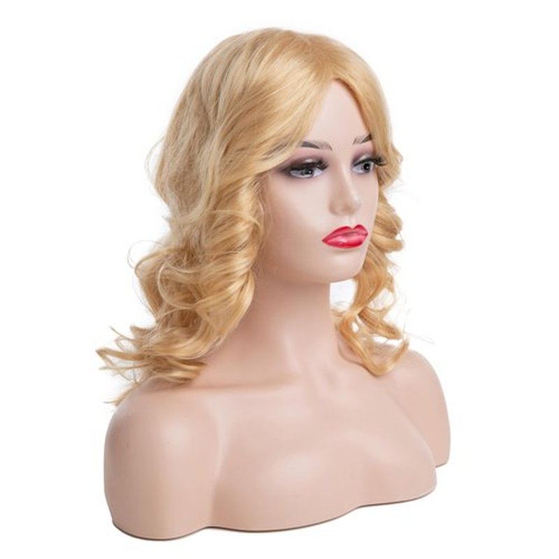 Wiwige Women Feathered Wig Long Wavy Blonde Wig Layered Vintage Costume Wig for Party