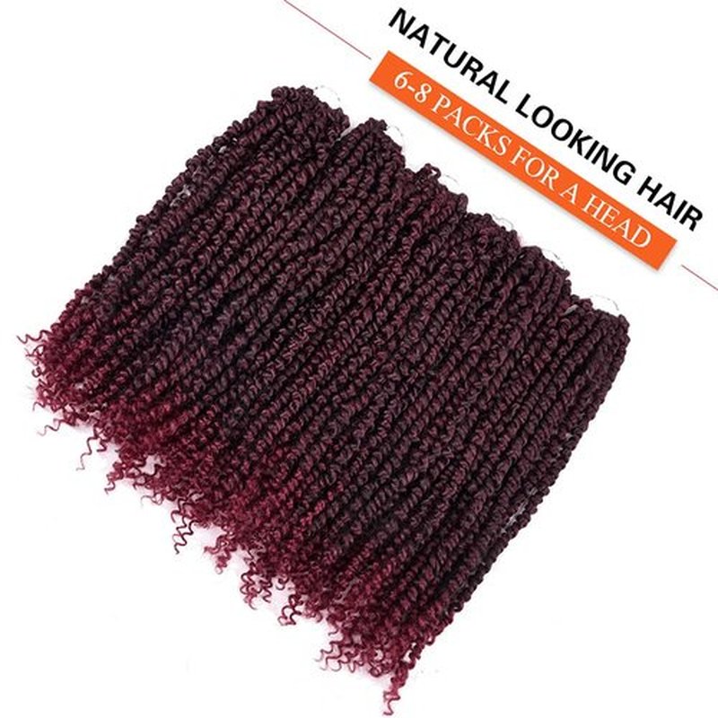 Silike Passion Twists Braiding Hair, Crochet Passion Twist (12 Roots per Pack, 6 Packs) Pre-twist Passion Twist Hair for Black Women (18 inch, TBUG)