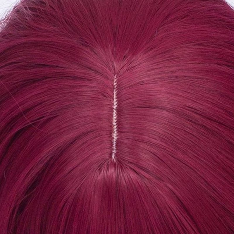 PATTNIUM Dark Red Wig Long Curly Wavy Wig Red Wig with Bangs for Women Burgundy Wig Synthetic Halloween Cosplay Wig (Dark Red)