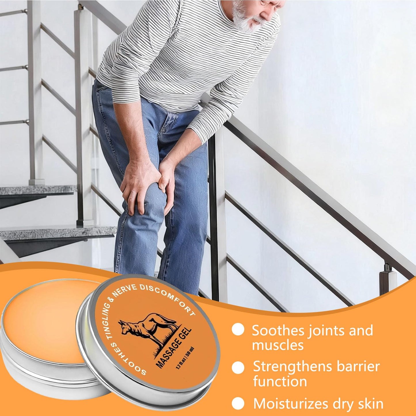 2PCS Nerve Relief Balm for Neuropathy, Natural Joint Care Soothing Massage Cream with Magnesium and Menthol