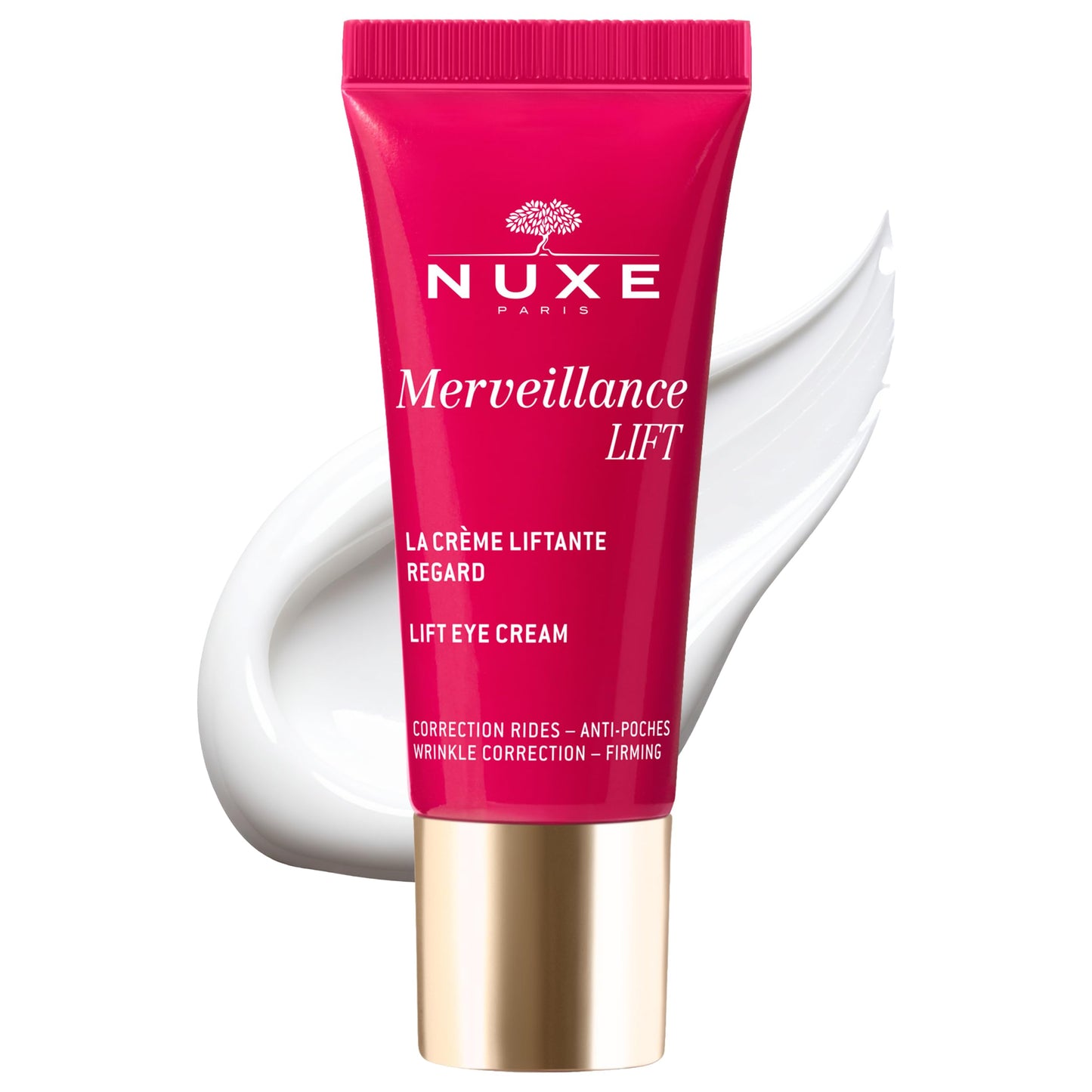 NUXE Merveillance Lift Eye Cream Firming & Lifting Anti-Aging Treatment for Wrinkles, Puffiness & Bags, 0.51 Fl Oz