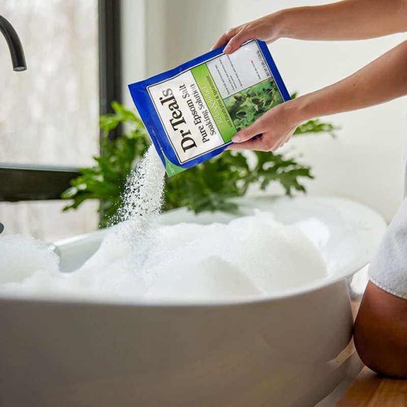 Dr Teal's Pure Epsom Salt Soak, Relax & Relief with Eucalyptus & Spearmint, 3lbs (Pack of 2)