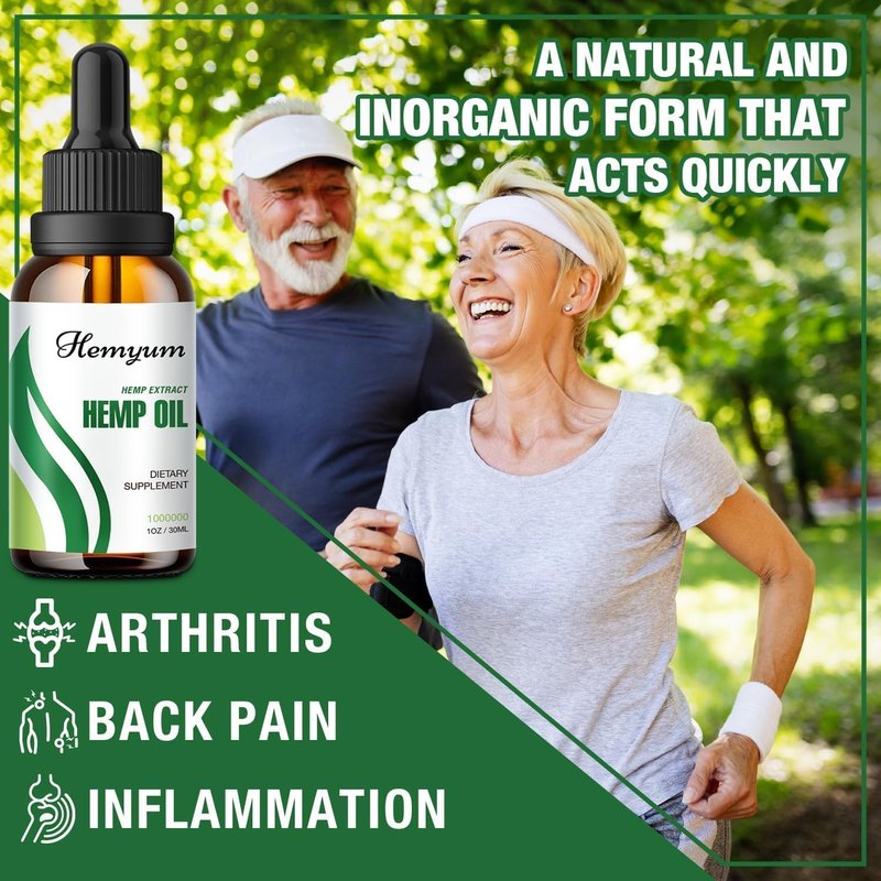 Hemp Oil Drops - High Potency 1,000,000mg Natural Extract for Pain Relief & Relaxation | Immune Support, Mood Enhancement