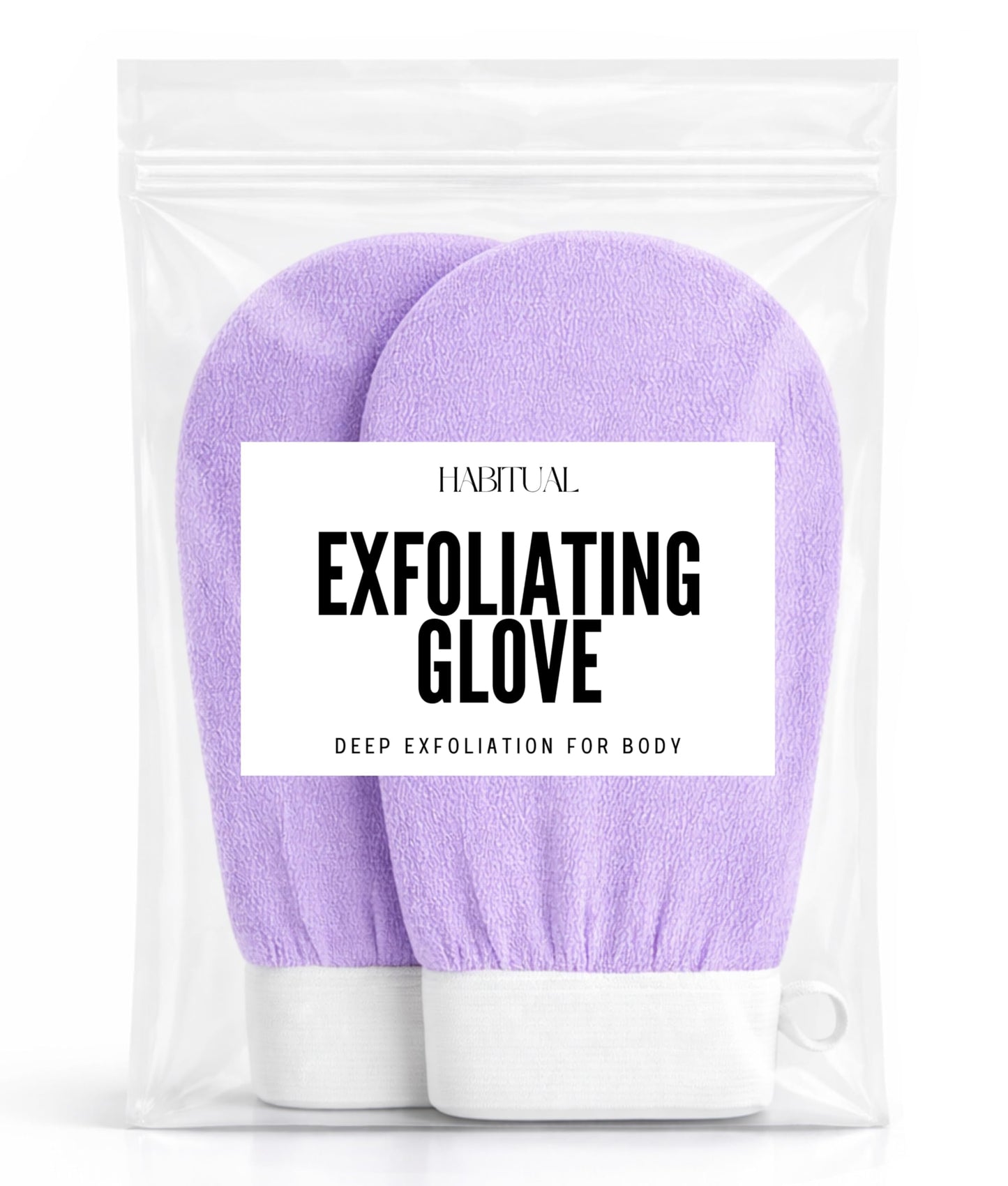 Habitual Exfoliating Glove (2-Pack) | Deep Body Exfoliation Mitts for Smooth Skin, Shower & Bath Scrub Gloves for Self-Care Routine