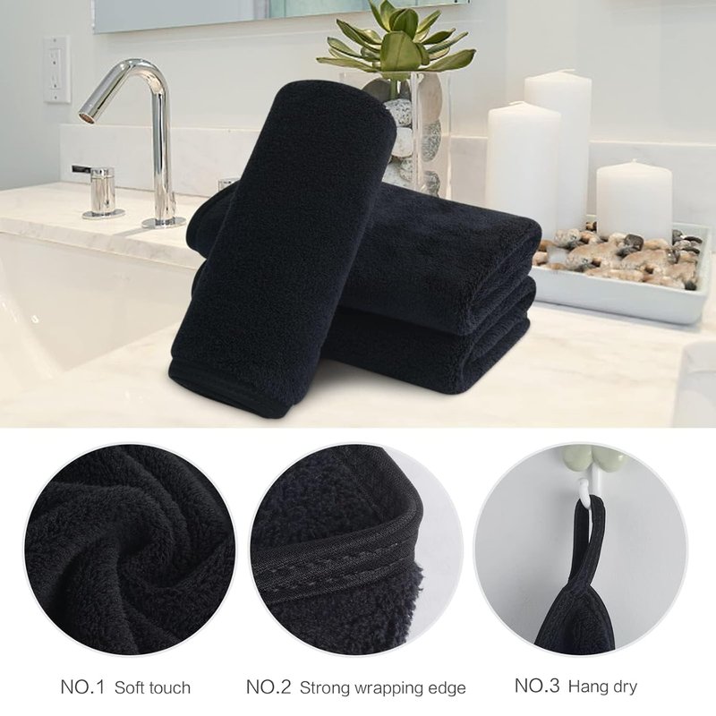 Absorbent Coral Velvet Washcloths - Ultra Soft Microfiber Face Towels | 12 x 12 Inch Multi-Purpose Cloths for Home & Sports