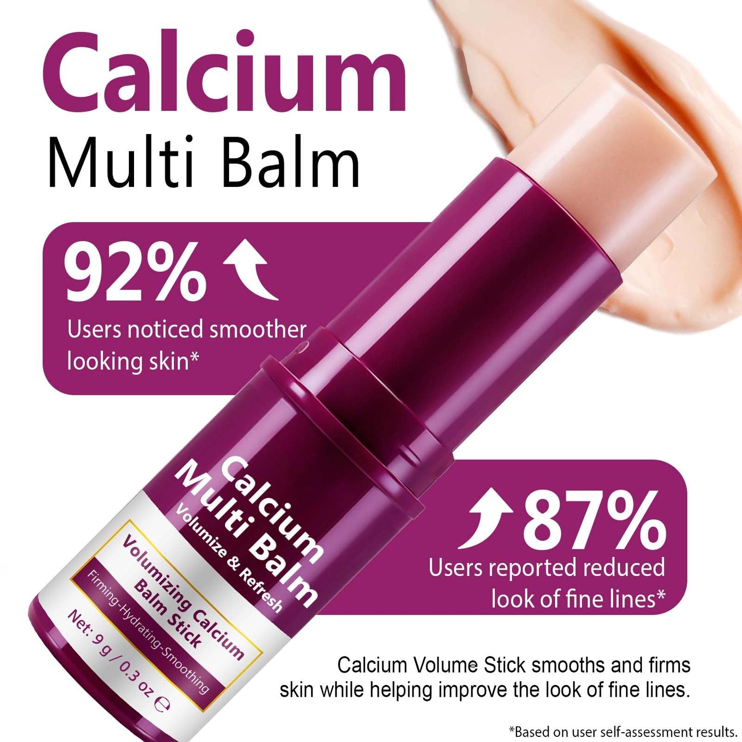 Calcium Enriched Multi Balm Stick, Collagen Moisturizing Stick, Nourishing Calcium Volume Multi-Purpose Balm, Skin Care All In One for Face, Eyes, Neck, Hydrating & Firming For All Skin Type 9g(3)