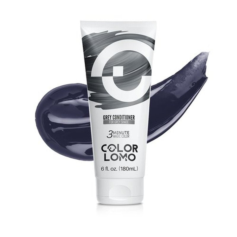 COLORLOMO Color Depositing Conditioner - 6 oz Semi Permanent Hair Color with Shea Butter & Almond Oil- Color Conditioner Depositing Hair Mask - Vegan, Paraben, Ammonia & Sulfate Free - Ash Grey