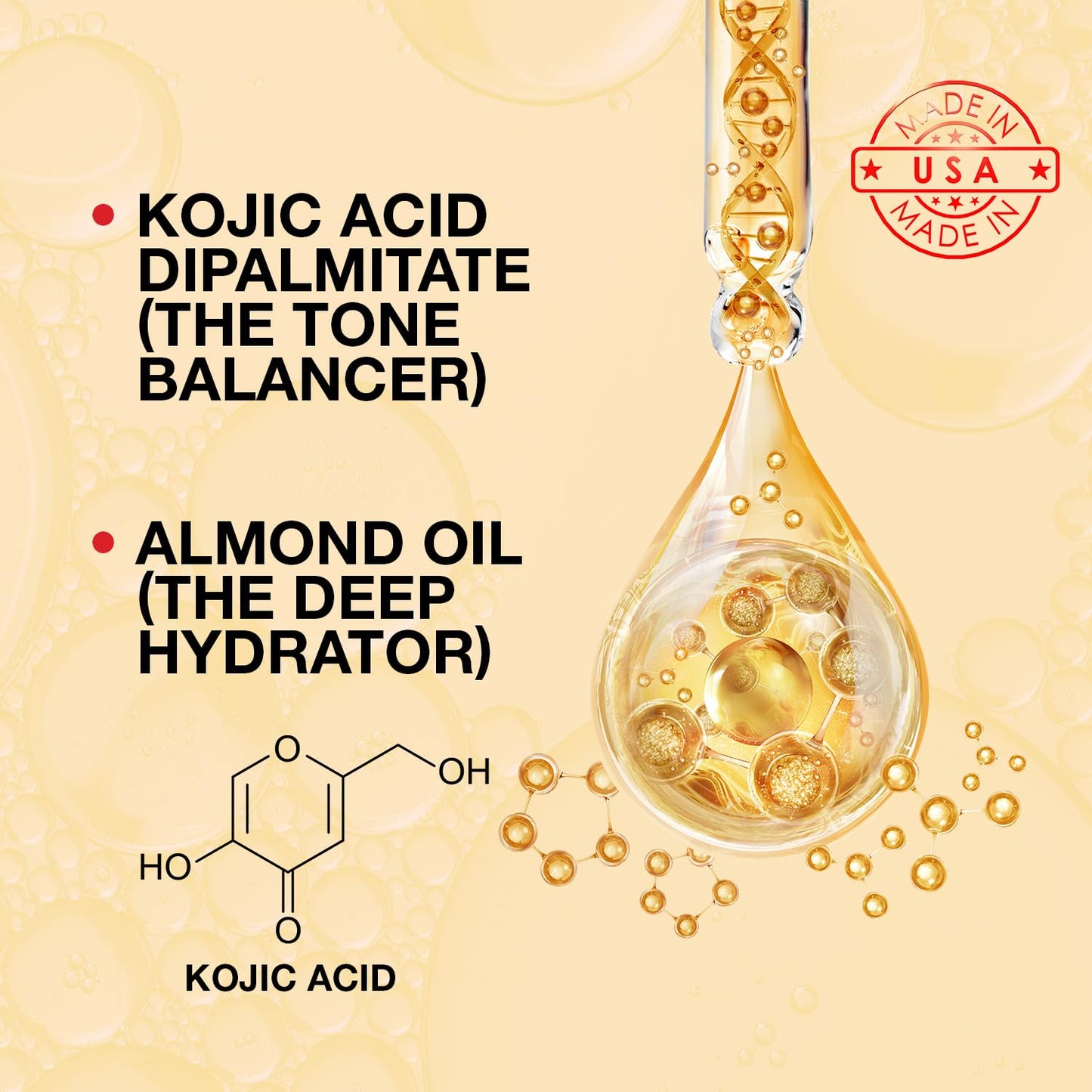 STAR CARE 100% Virgin Kojic Acid Oil, Brightening & Moisturizing Face & Body Oil, Dark Spot Corrector, Even Skin Tone, 4oz / 120ml