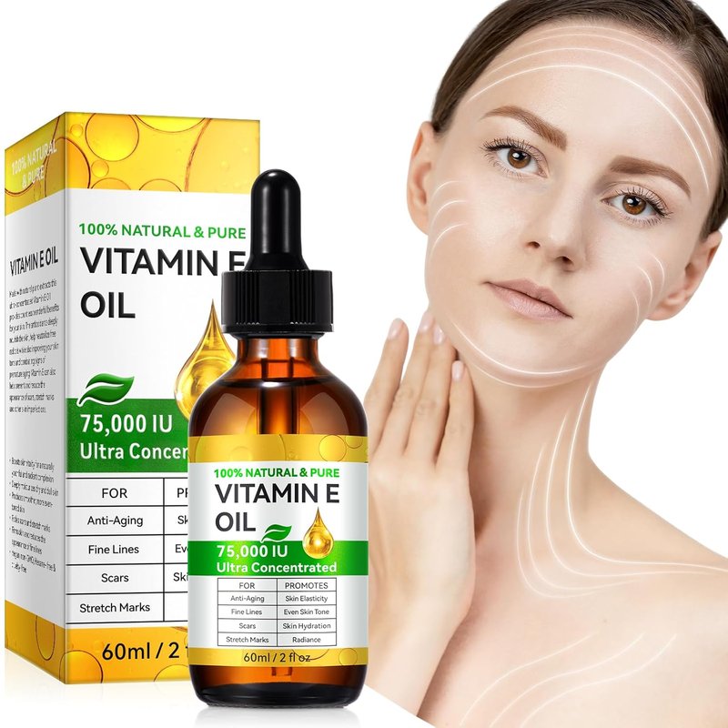 Vitamin E Oil for Scars - All-Natural Vegan Skin Moisturizer | 2.02 FL OZ