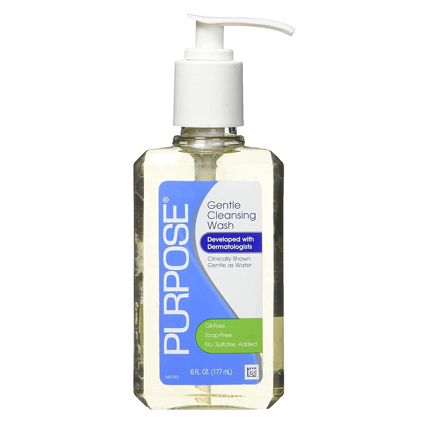 Purpose Gentle Cleansing Wash For All Skin Types, Gentle As Soap, Removes Dirt, Oil, and Makeup Without Over-Drying, Pump Bottle, 6 Fluid Ounces