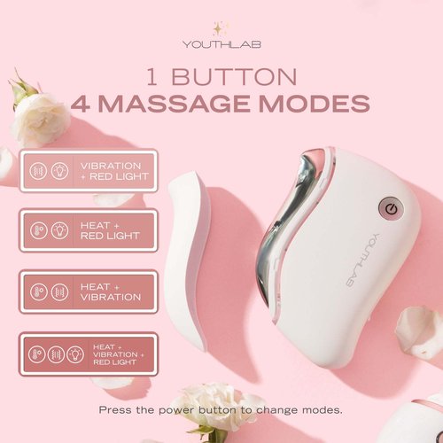 YouthLab ProSculpt Gua Sha, The Ultimate Skin ScrapingMassage Tool, Heat & Electric Vibration, Anti-Aging, EyeFace Puffiness, Wrinkles, FirmTighten, Tension Relief, Acupressure (White)