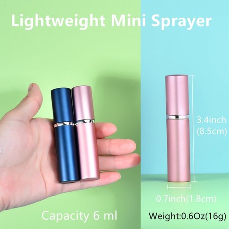 Yikimyfo 5 Pcs Mini Refillable Perfume Bottle Travel, 6ml/0.2oz Portable Travel Perfume Atomizer Cologne Sprayer Empty Perfume Spray Bottle for Traveling and Outgoing