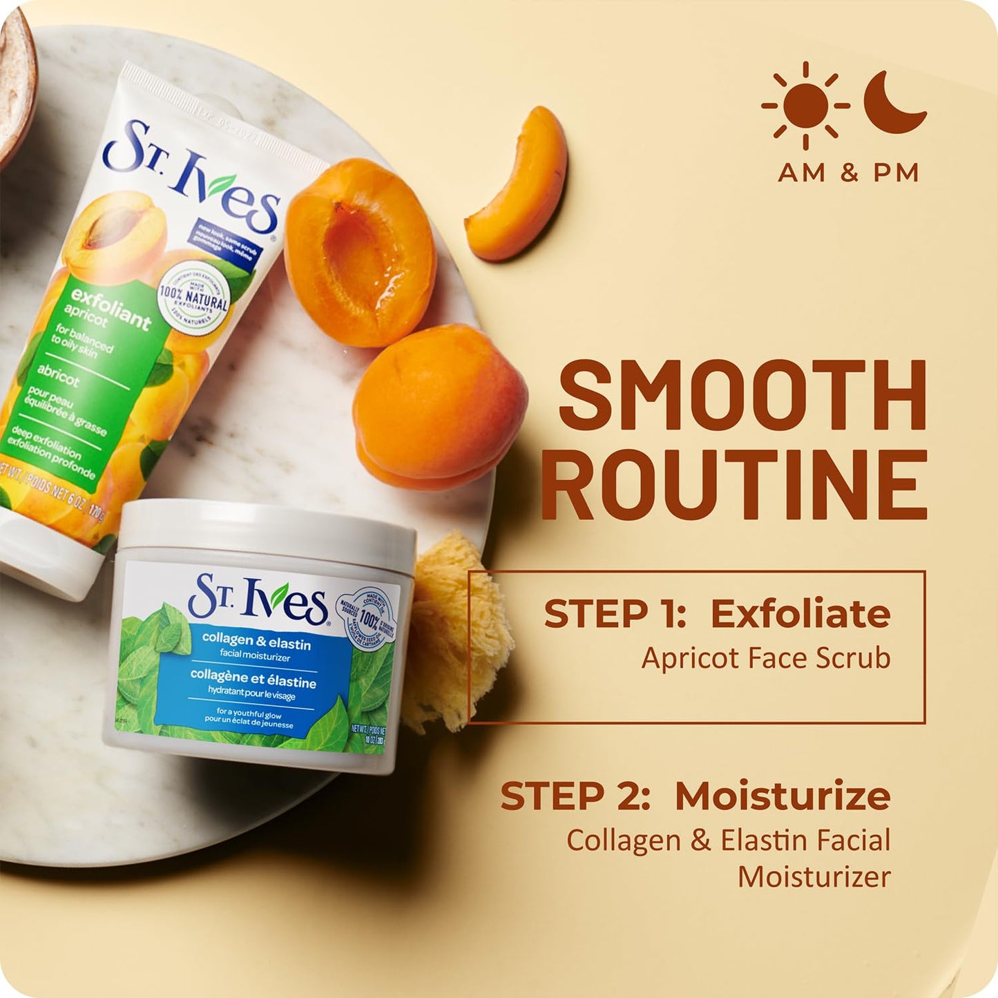 St. Ives Apricot Facial Scrub, Fresh Skin 3-Pack – Face Exfoliant for Balanced to Oily Skin, 6 Oz Ea