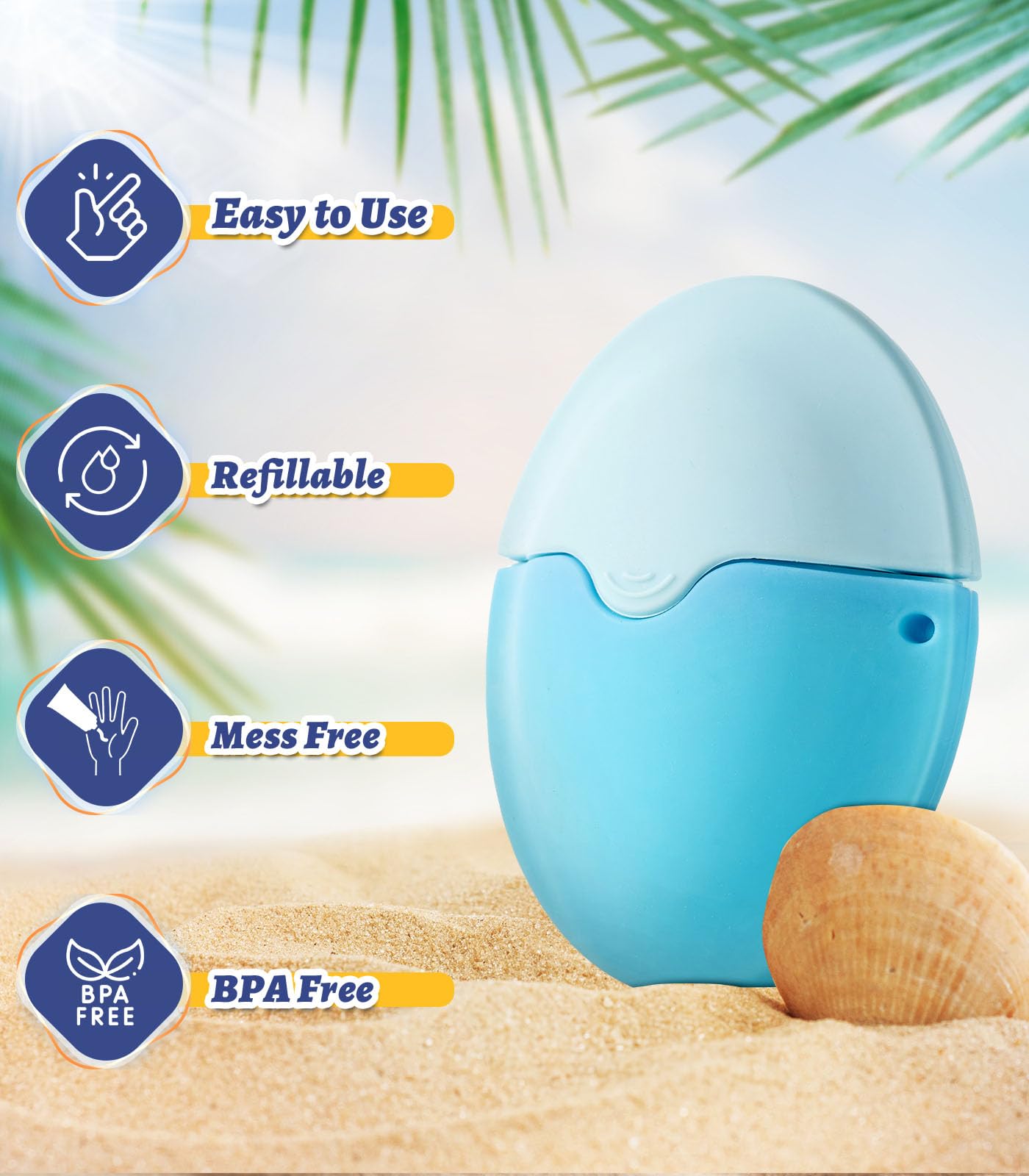 Sunscreen Applicator, Refillable Roll On Sponge Sunscreen Applicator for Kids, BPA-Free Silicone Lotion Applicator for Sunscreen, Body Lotion, Perfect for Travelers Women