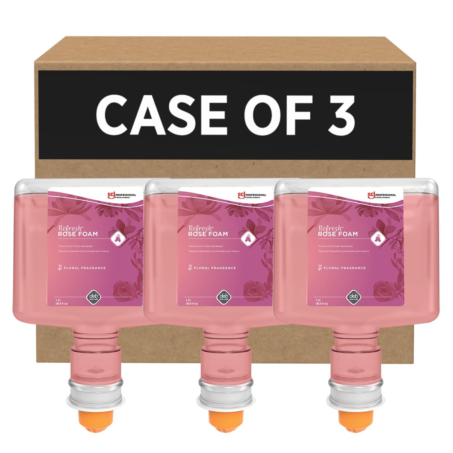 SC Johnson Professional REFRESH ROSE FOAM HAND SOAP TOUCH FREE 1.2 LITERS, 3 PACK