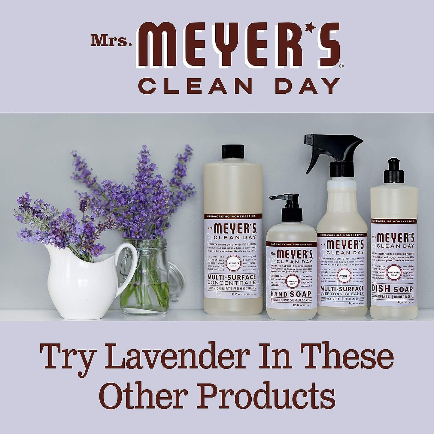 Mrs. MEYER'S Basil + Lavender Liquid Hand Soap Variety Pack, 12.5 oz.