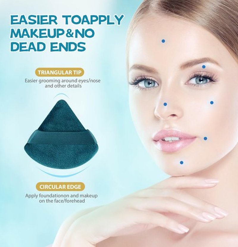 8 Pieces Triangle Powder Puff Face Soft Triangle Makeup Puff Velour Cosmetic Foundation Blender Sponge Beauty Makeup Tools (Pack of 3)