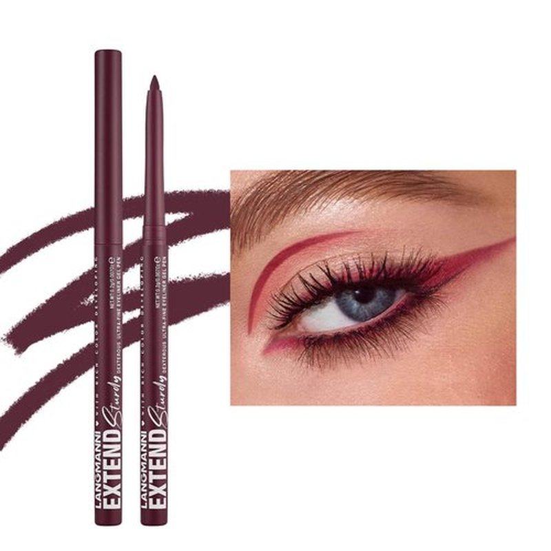 Mefyhtune Burgundy Eyeliner Pencil Waterproof Retractable Eyeliner Burgundy Smudge-proof Hypoallergenic (07#)