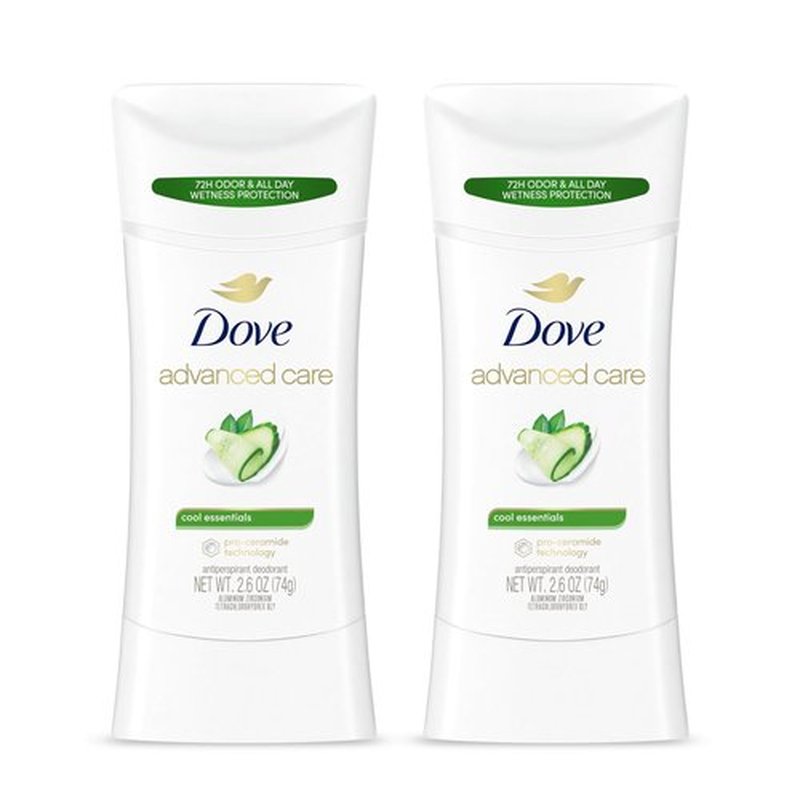 Dove Advanced Care Antiperspirant Deodorant Stick Cool Essentials 12 count for helping your skin barrier repair after shaving 2.6 oz