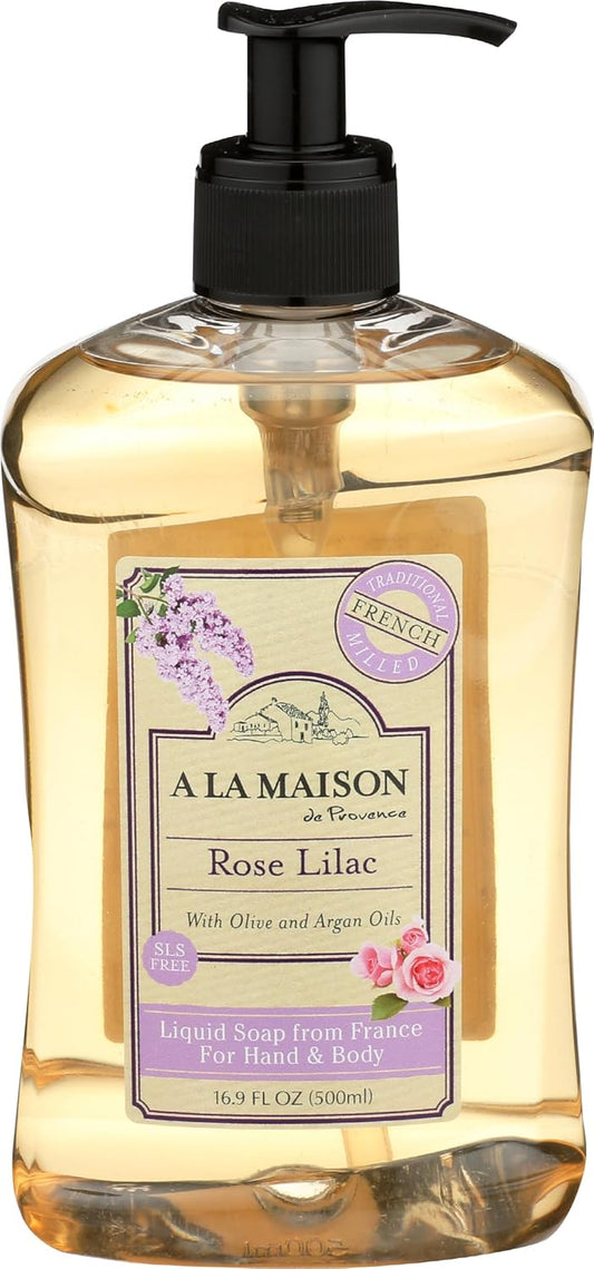 A La Maison Liquid Hand Soap - Rose Lilac Scent | 16.9 Fl Oz Moisturizing Formula