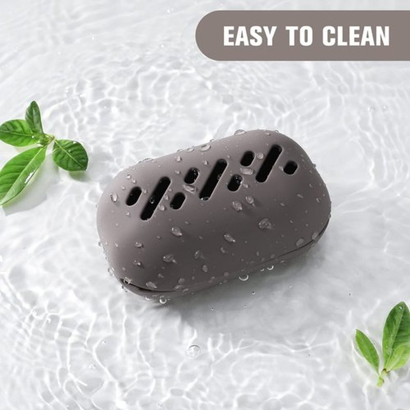 FERYES Large Silicone Makeup Sponge Holder – Beauty Blender Case Travel Essentials, Portable Double Sided Design Face Sponge Cover -Light Brown