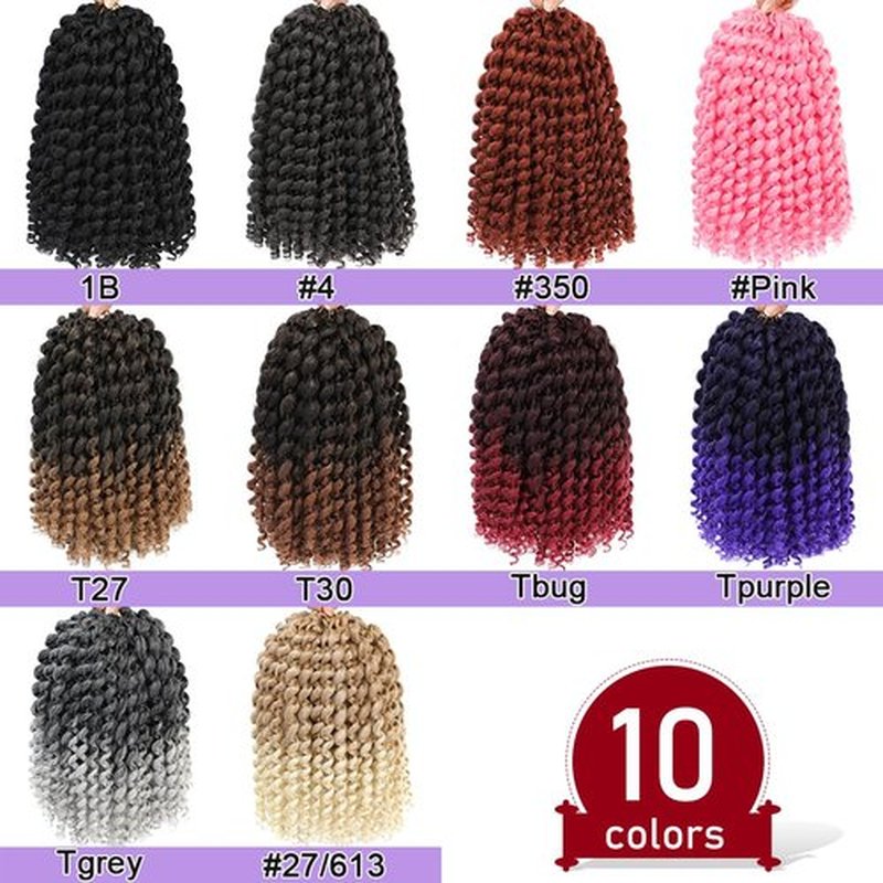 GetMaige Jamaican Bounce Crochet Hair For Black Women 4packs 72 Roots Natural Black Jumpy Wand Curls Crochet Hair Short Pre Looped Curly Crochet Hair(12inch (pack of 4), T/bug)
