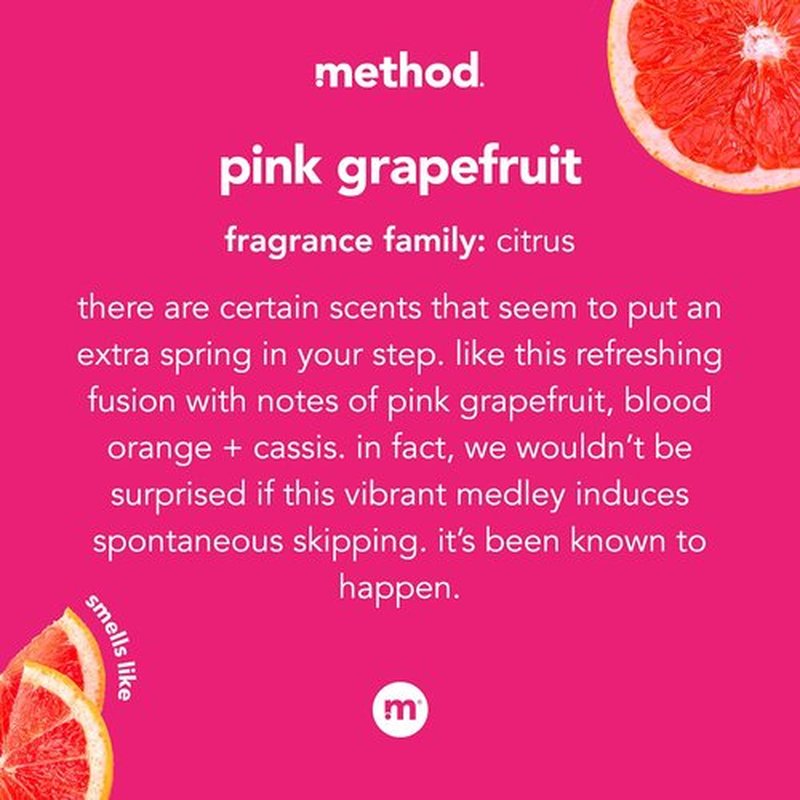 Method Foaming Hand Soap, Pink Grapefruit, 10 Fl Oz, Biodegradable Formula, (Pack of 6)