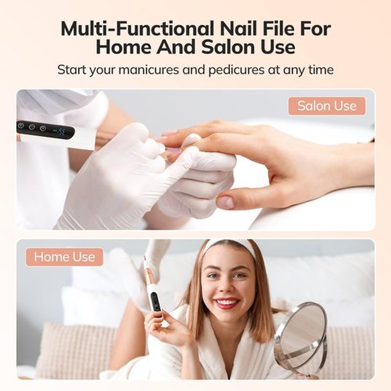 Lavinda Nail Drill,Cordless Electric Nail Drill Professional 35000RPM Electric Nail File Set for Acrylic Gel Dip Powder Nails,Portable Rechargeable Nail Drill Machine Manicure and Pedicure Kit