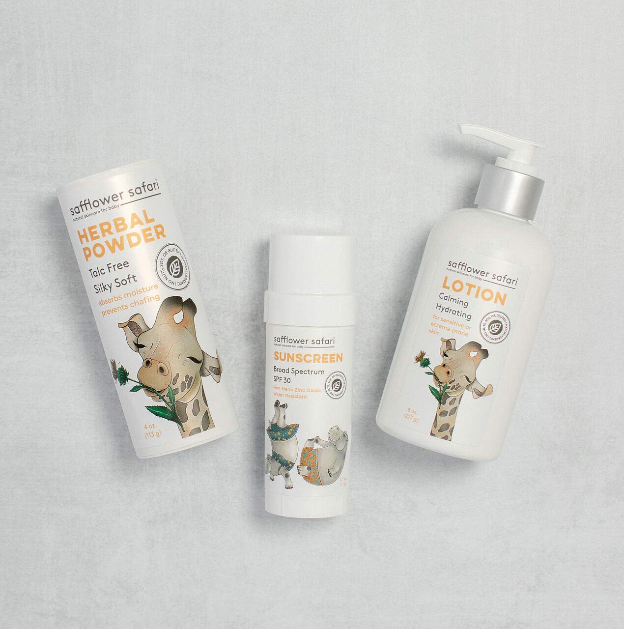 Herbal Baby Powder - All-Natural,Talc-Free Organic Arrowroot, Hypoallergenic, Vegan Made in USA by Safflower Safari