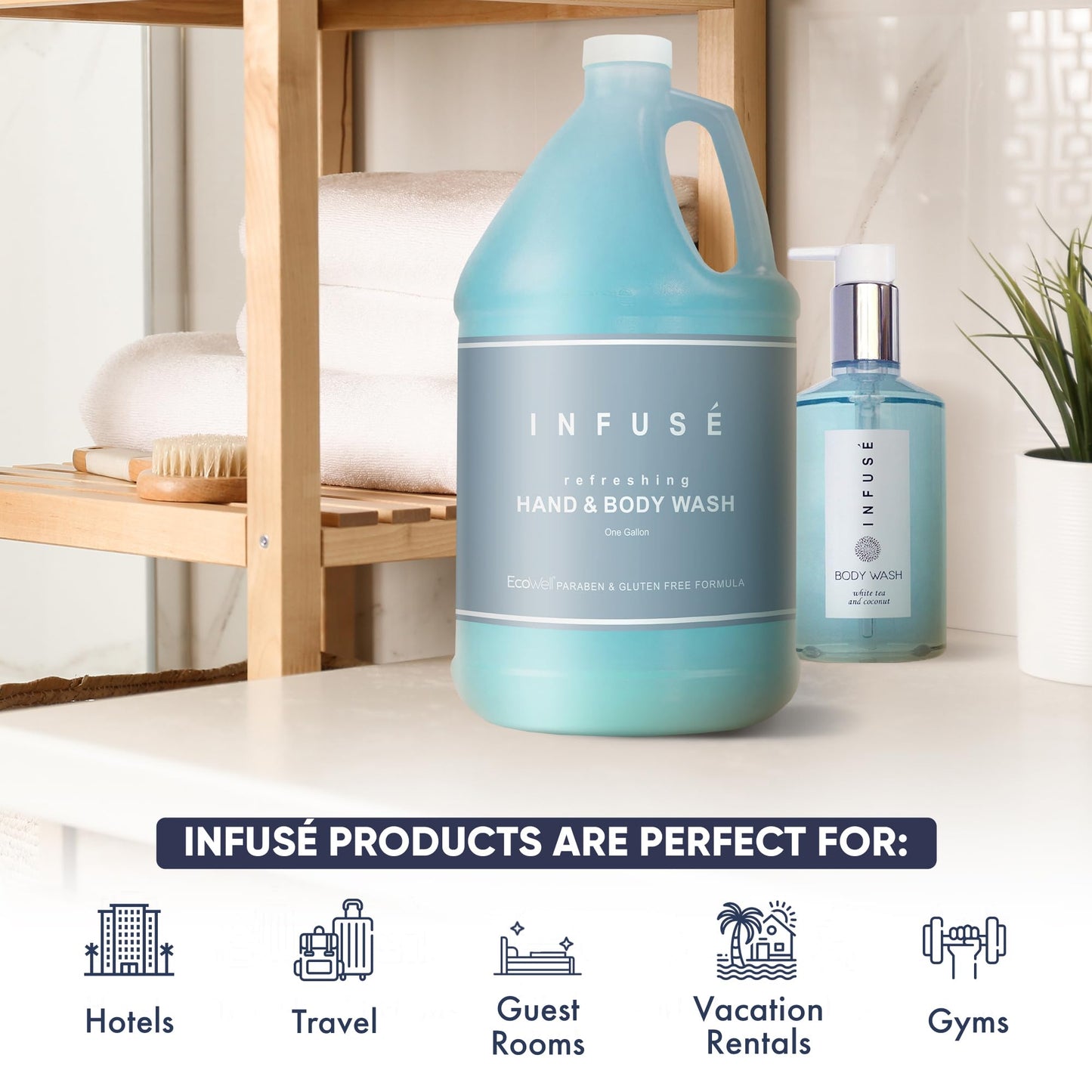 INFUSÉ Hotel Hand & Body Wash, Gallon Refill, 1 Gallon