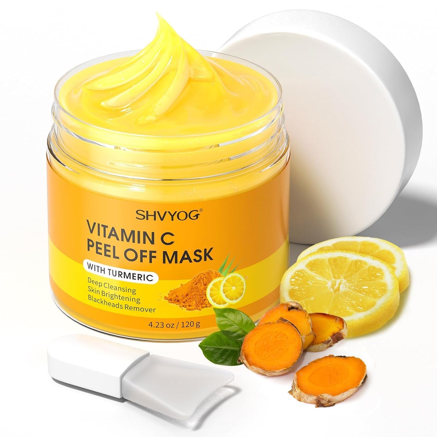 SHVYOG Calendula Peel Off Face Mask, Peel Off Mask with Vitamin C Serum & Brush (100g+30ml)