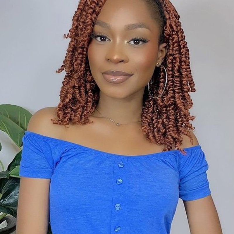 Miss Sula Passion Twist Hair-Pre-twisted Passion Twists,Pre-Looped Crochet Braids Made Of Bohemian Hair Synthetic Braiding Hair Extensions (6 Inch(Pack of 8), 30#)