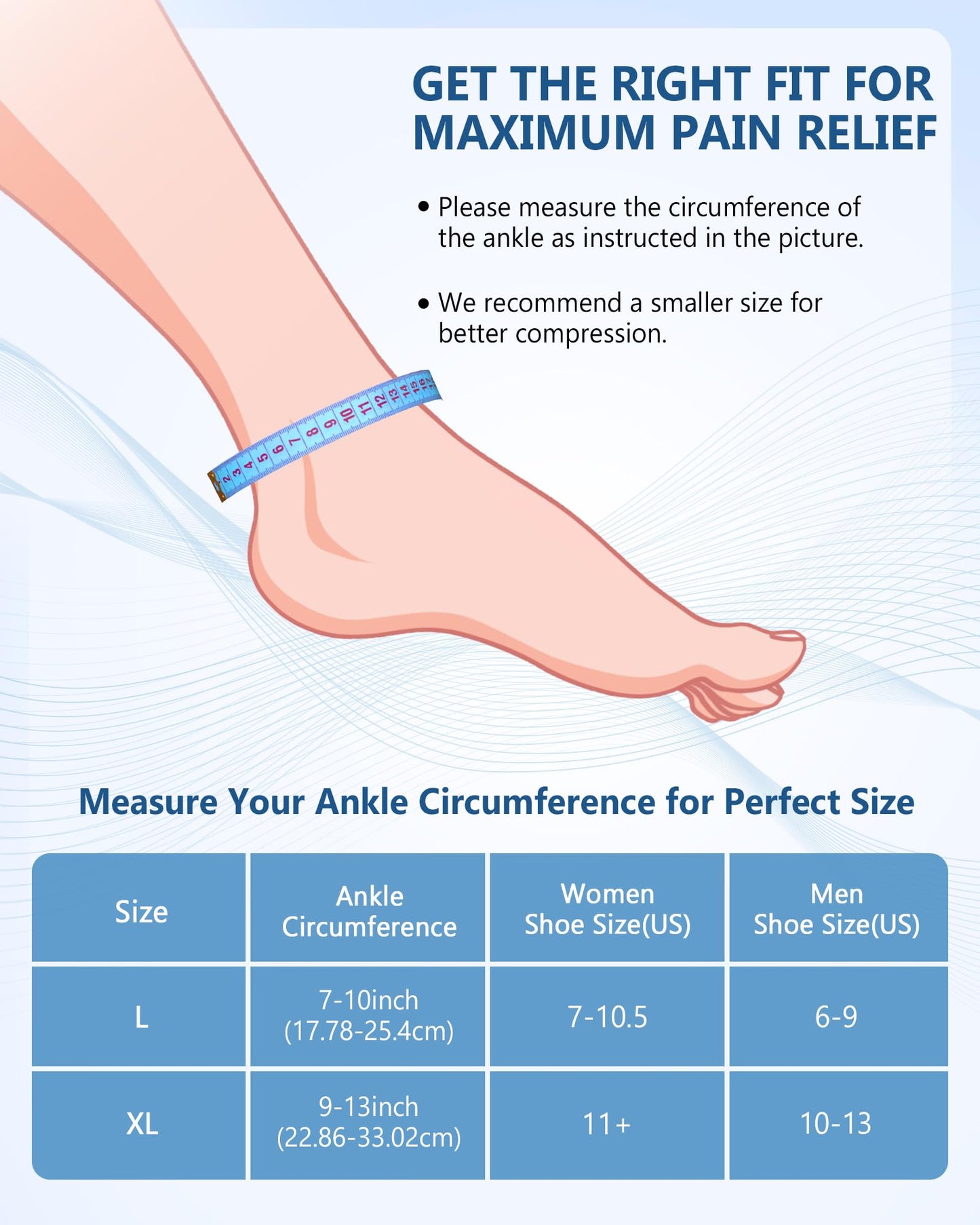 Ankle Foot Ice Pack Wrap for Injuries, Reusable Gel Ice Pack for Hot and Cold Therapies, Flexible Cold Pack for Achilles Tendonitis,Plantar Fasciitis,Swelling,Sprained,Post-Surgery Recovery