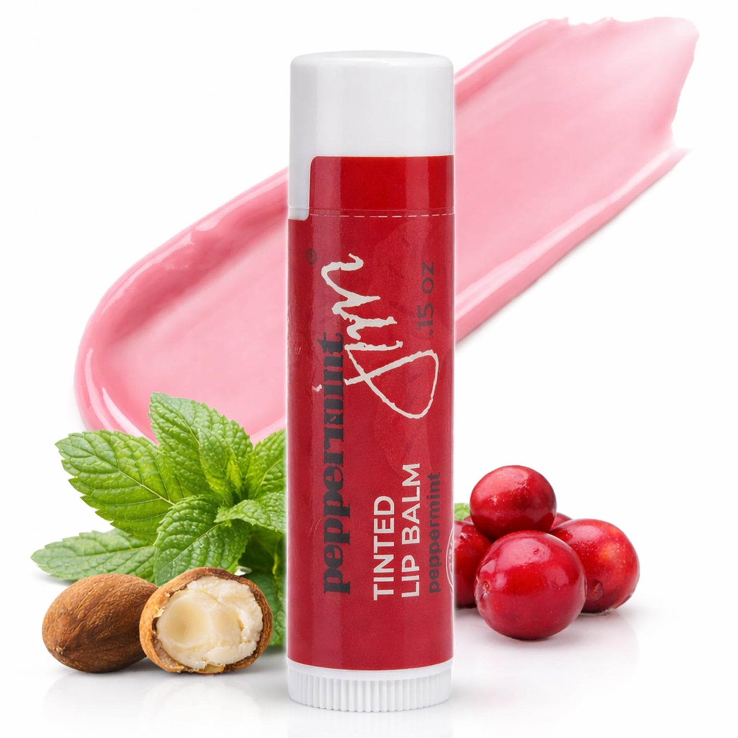 Peppermint Jim Tinted Peppermint Lip Balm – US Made, Hydrating & Moisturizing Lip Care, Natural Tint Color, Soothing Protection for Dry Lips, Softens & Smooths, Cruelty-Free Everyday Lip Balm