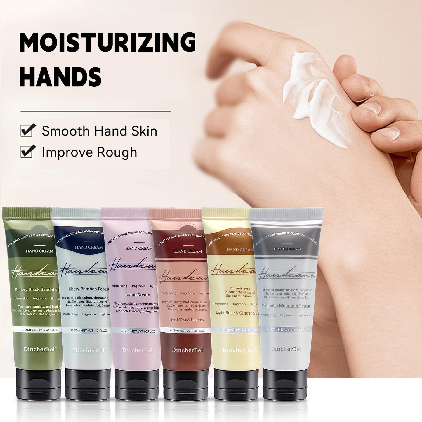 DincherBel 100 Pack Misty Bamboo Forest Hand Cream Bulk - Travel Size Scented Hand Lotion Set for Dry Cracked Hands, Ideal Holiday Gift for Women/Nurse/Bridesmaid/Teacher Appreciation, 1.0 oz/30 ml