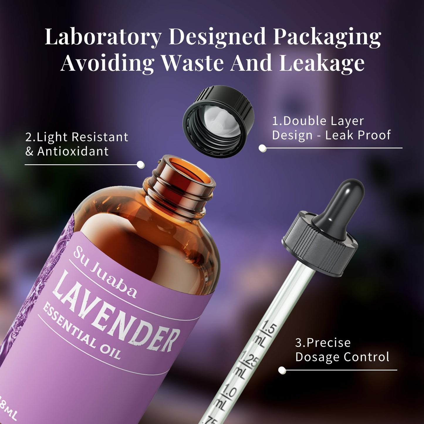 SU JUABA Lavender Essential Oil for Aromatherapy, Sleep & Relaxation