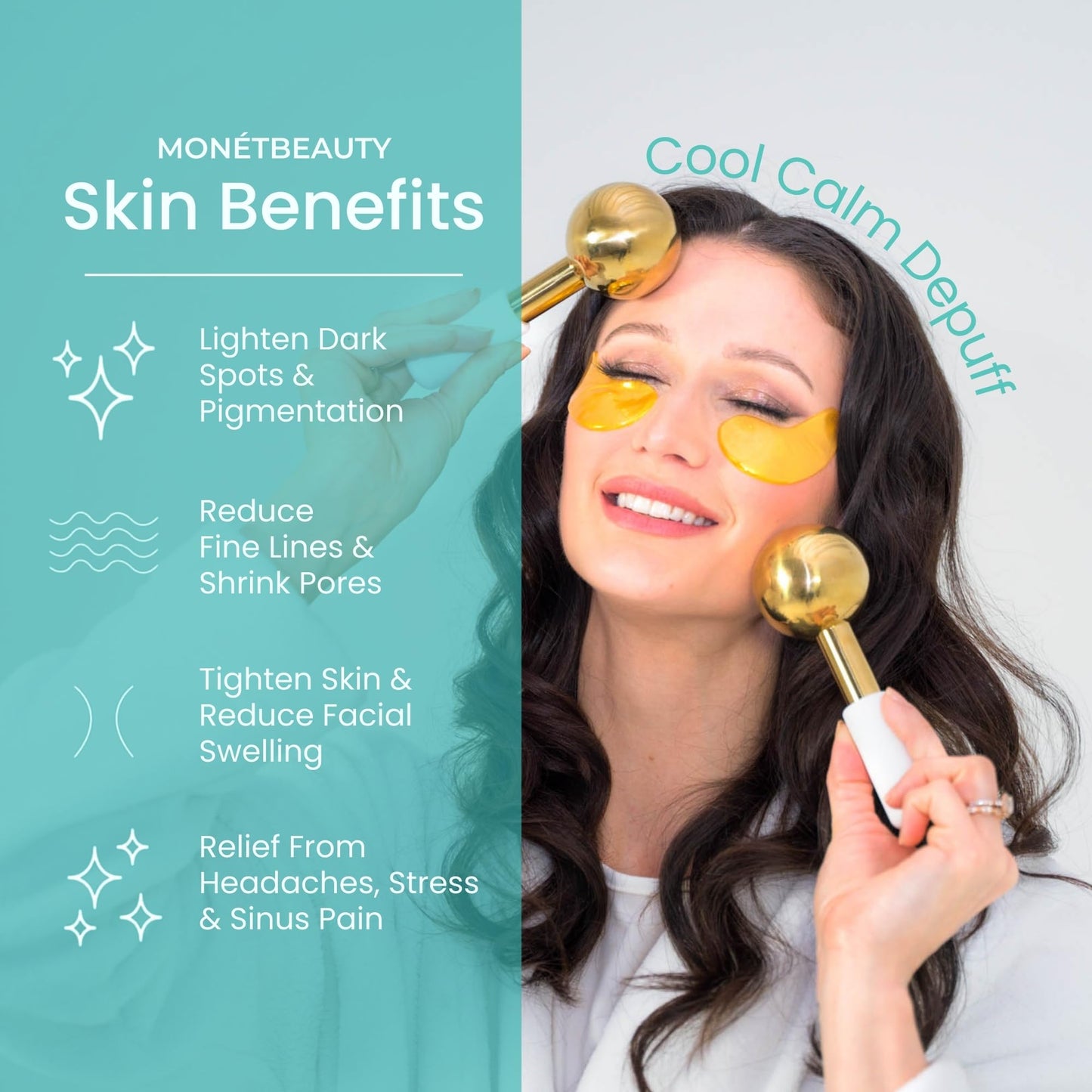 MonétBeauty Tighten Skin, Depuff & Sinus Relief? Try Stainless Steel Ice Globes for Facials - Durable Cryo Globes Instantly Reduce Puffiness, Tighten Pores, Facial Massages and Daily Beauty Routines