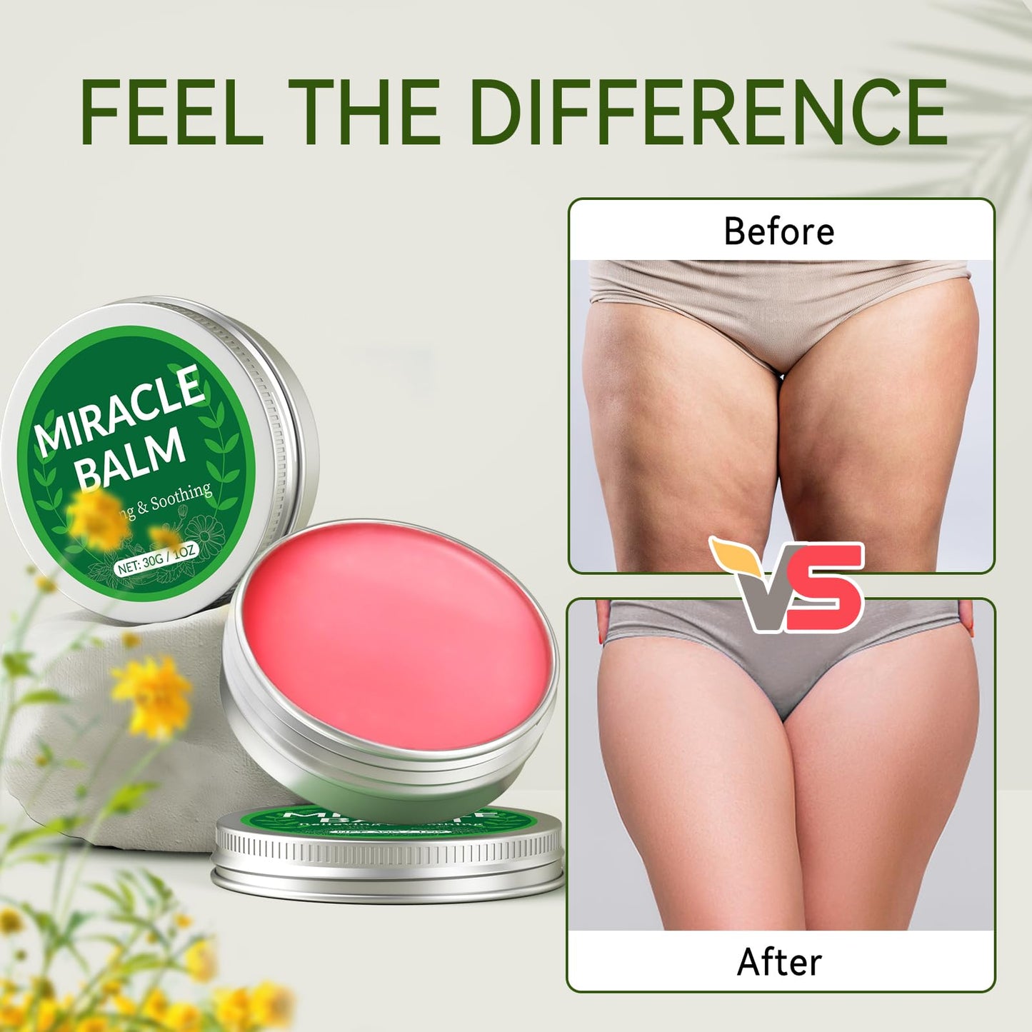 HGFDSWA Miracle Balm, 2 Pack Original Balm for Swollen Legs, Back, Hands & Body, 2 Oz Soothing Cream for Whole Body with Natural Ingredients & Moisture, Long-Lasting & Powerful
