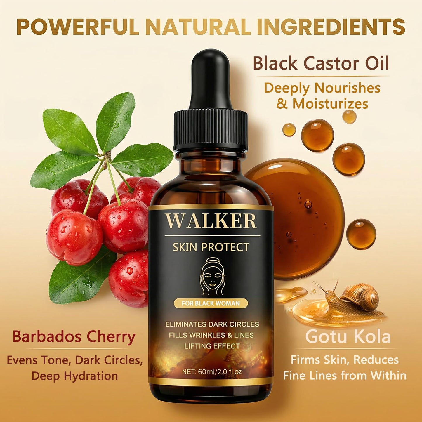 Walker Skin Protect Serum for Black Women, Walker Skin Protector Anti-Wrinkle Face Serum - Reduces Wrinkles & Fine Lines, Eliminates Dark Circles, and Lifts & Firms Skin (2)