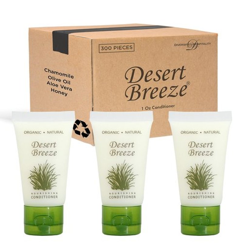 Desert Breeze Conditioner, Travel Size Hotel Toiletries, 1 oz Flip Cap (Case of 300)