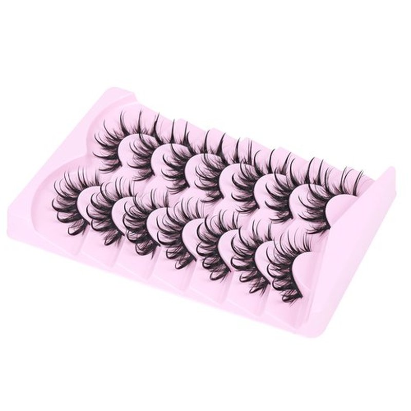 EYDEVRO Manga Lashes Wet Look Thai Style Anime Cosplay False Eyelashes 18mm Spiky Thick Dramatic Doll Lashes Japanese Korean Lashes 7 Pairs