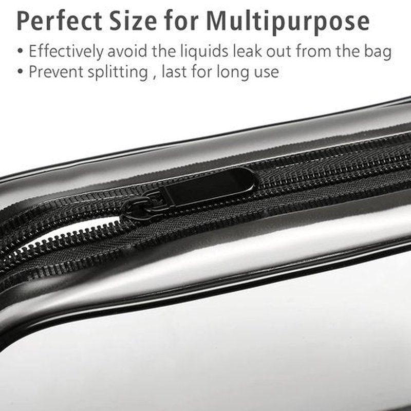 PACKISM Clear Toiletry Bag - 3 Pack TSA Approved Toiletry Bag Quart Size Bag, Travel Makeup Cosmetic Bag for Women, Carry on Airport Airline Compliant Bag, Black