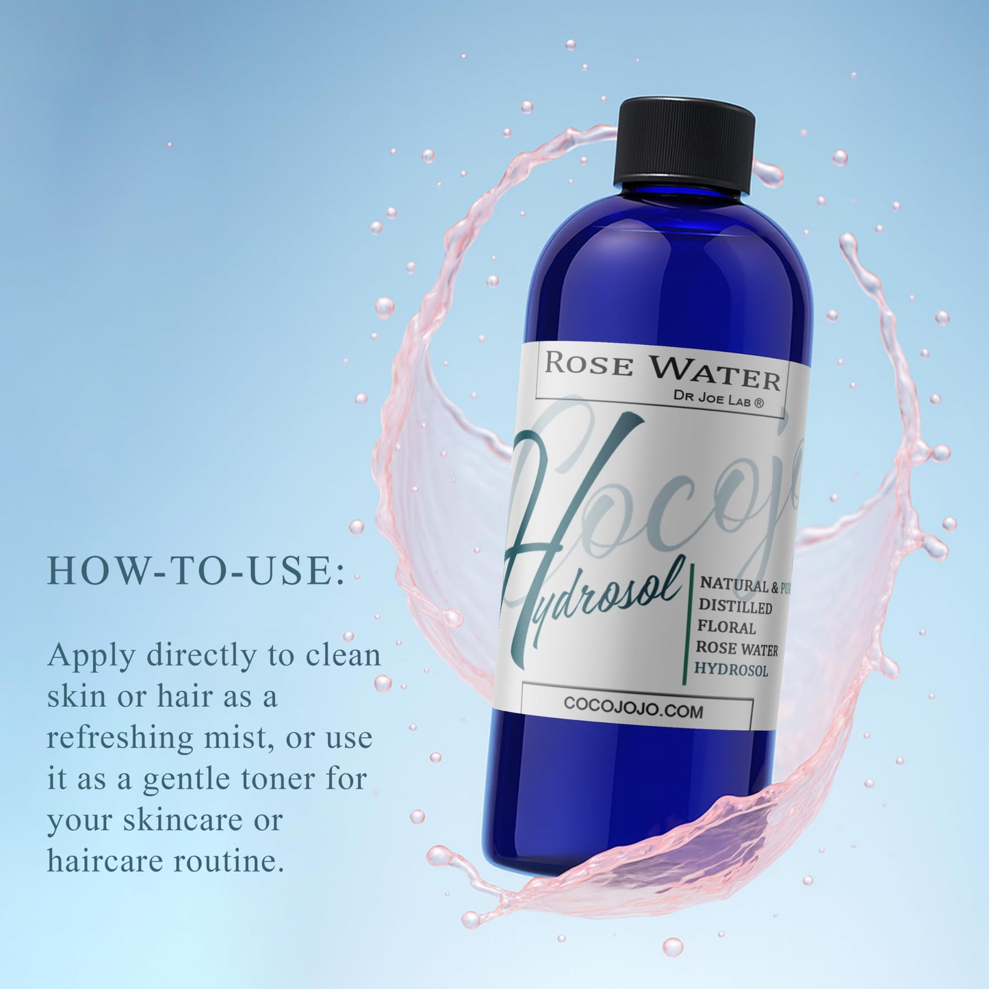 COCOJOJO Rose Water Hydrating Face Mist, 32 oz - Pure and Natural Rose Hydrosol for All Skin Types