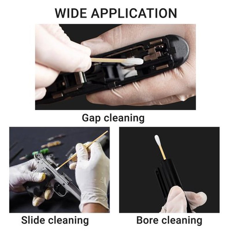 600Ct 6'' Lint Free Long Cotton Swabs - Pure Cotton Tips Gun Cleaning Swabs with Durable Stem, Also fit Makeup, Pet Care, Electronic, Household, boxed(Round Tip)