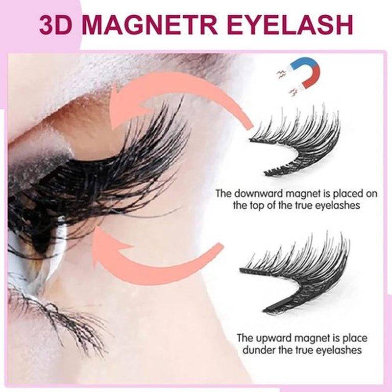 Lefleek Magnetic Lashes,Le Fleek Magnetic lashes,Magnetic Eyelashes with Applicator,Krafty Magnetic Eyelashes Natural Look No Glue or Liner Needed(Natural+Natural)